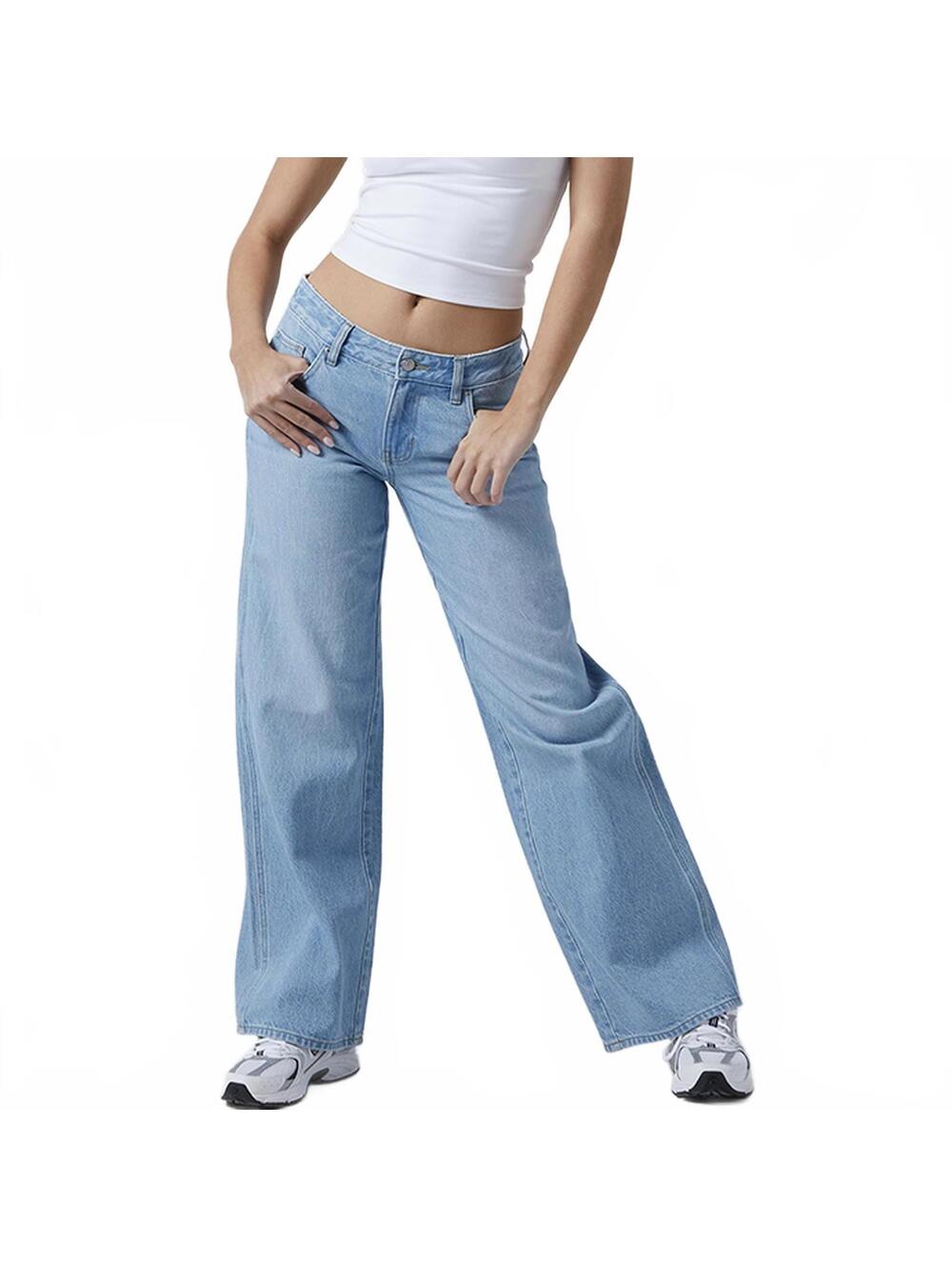Pacsun Casey Low Rise Baggy Jeans Pale Light Indigo NWT Breakdown Size 27